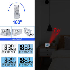 USB Electronic Projection Clock Wireless Color Screen Temperature & Humidity Weather Forecast Calendar Desktop Clock