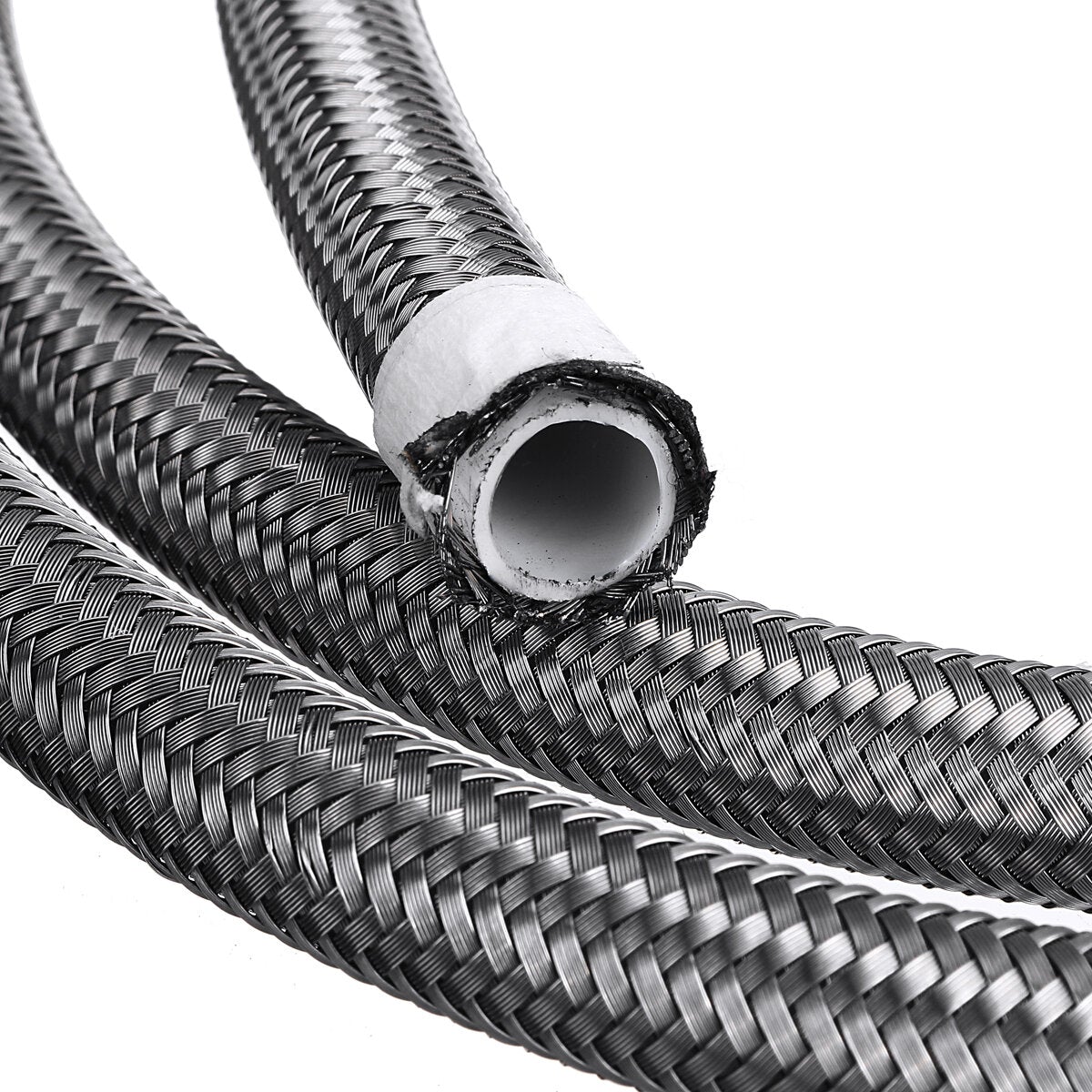 20FT 609.6cm Fuel Hose Oil Gas Line PTFE Stainless Steel Braided