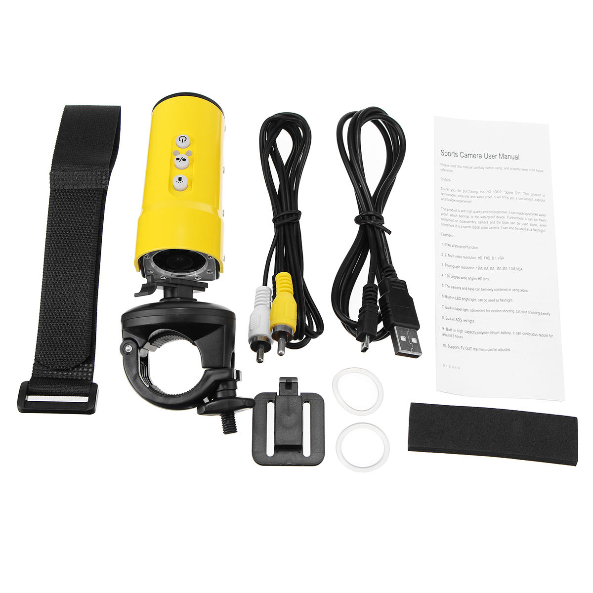Waterproof 100 Degree Motion Detective HD 1080P Action Sport Video Camera