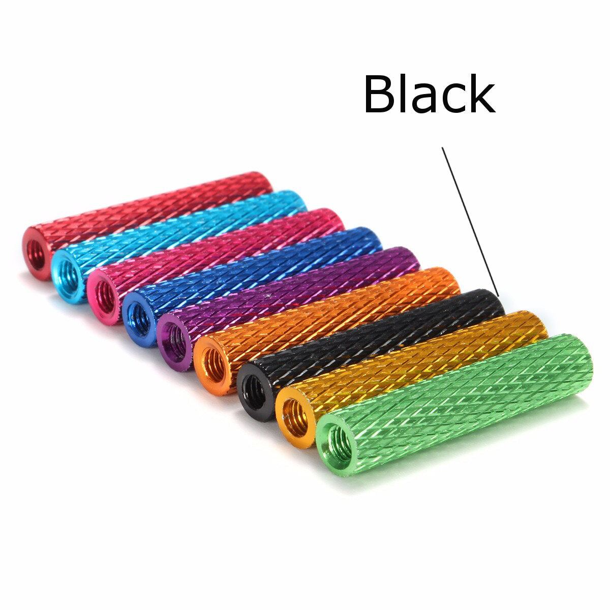 M3AS6 10Pcs M3 28mm Knurled Standoff Aluminum Alloy Anodized Spacer