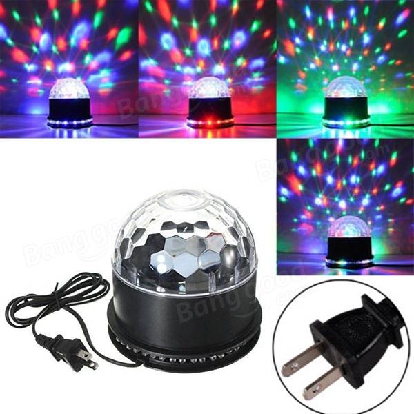 15W LED RGB Crystal Magic Ball Sunflower Stage Light Sound Actived for Chritmas Party KTV Disco
