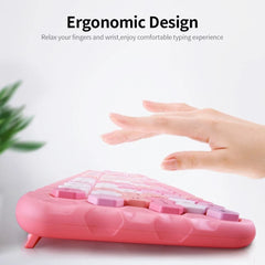 2.4G Wireless Keyboard & Mouse Set 104 Keys Honeycomb Keycaps Keyboard Office Mouse Combo for Laptop PC