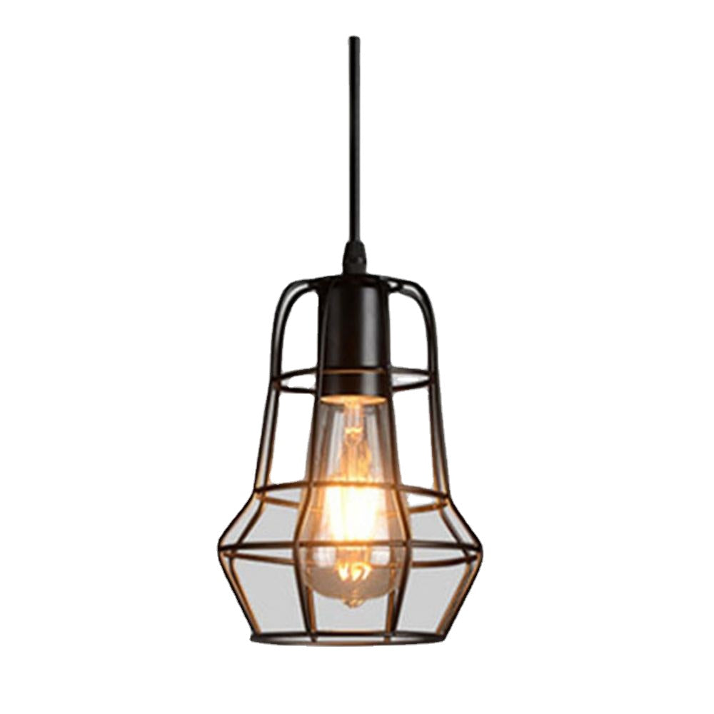 E27 Metal Pendant Cage Light for Bar Coffee Shop Indoor Hanging Lamp Decor