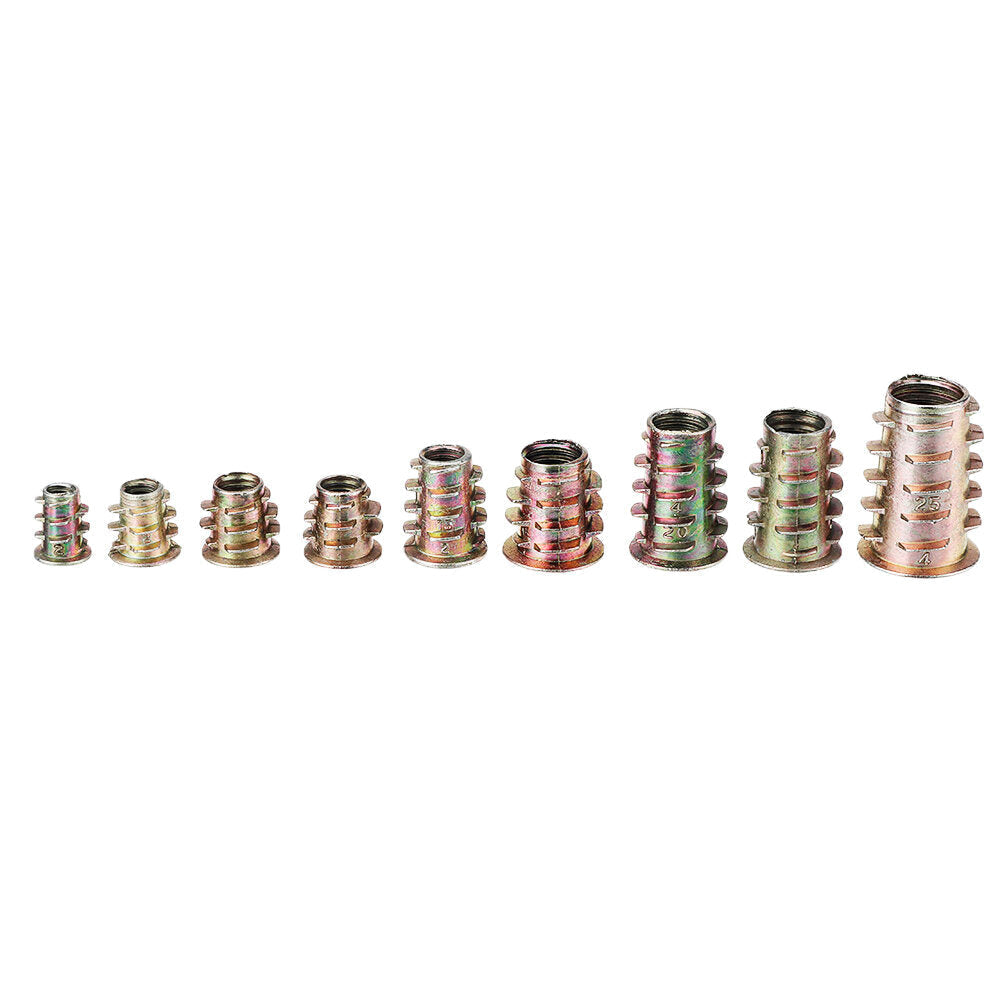 130Pcs M4-M10 Zinc Alloy Furniture Hex Drive Head Nuts Threaded Insert Nut Assortment Set