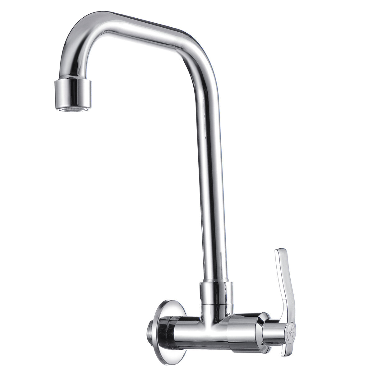 360 Degree Rotation Single Cold Faucet Long Neck Brass Kitchen Sink