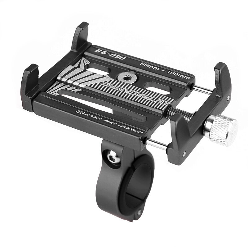 Aluminum Alloy Phone Holder 3.5"-6.5" Adjustable Phone Clip Stand Shockproof Portable Bike Holder Phone Bracket For Cycling Bicycle