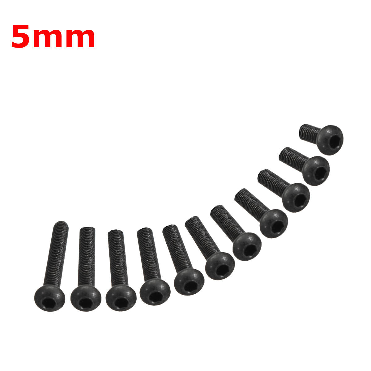 50Pcs Metric M3 304 Stainless Steel A2 Button Head Hex Socket Cap Screw Allen Bolt 10.9 Grade