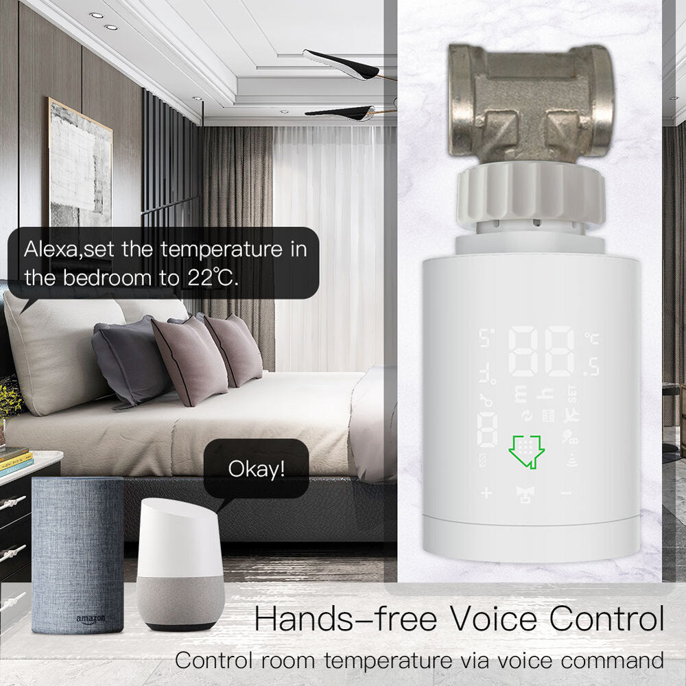 Smart Radiator Actuator Programmable Thermostatic Radiator Valve Temperature Controller Voice Control via Alexa