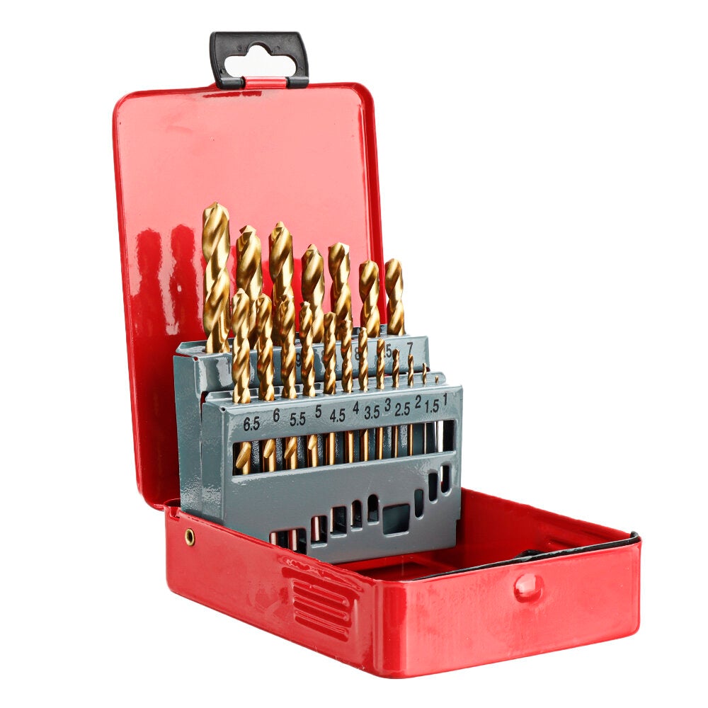 M35 Cobalt Drill Bit Set Titanium Coating HSS-Co Jobber Length Twist Drill Bits with Metal Case