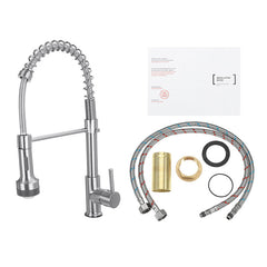 Stainless Steel Kitchen Pull-Down Spray Sink Faucet Pull Out LED Mixer Tap