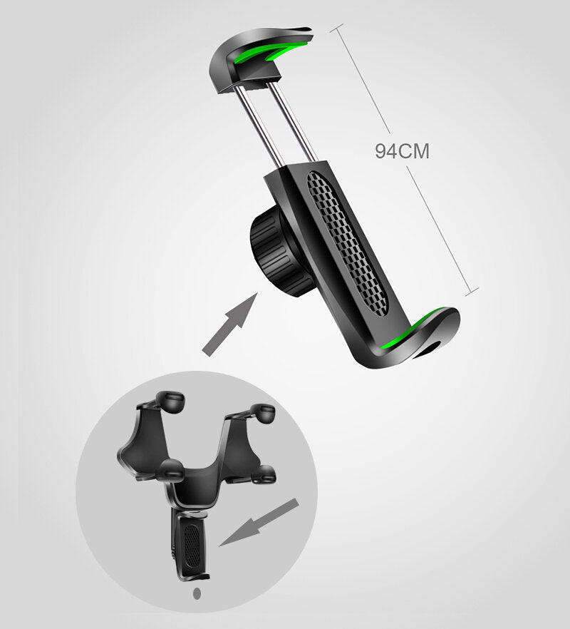 Car Rearview Mirror Mobile Phone Holder GPS Mount 4.0-6.2 inch