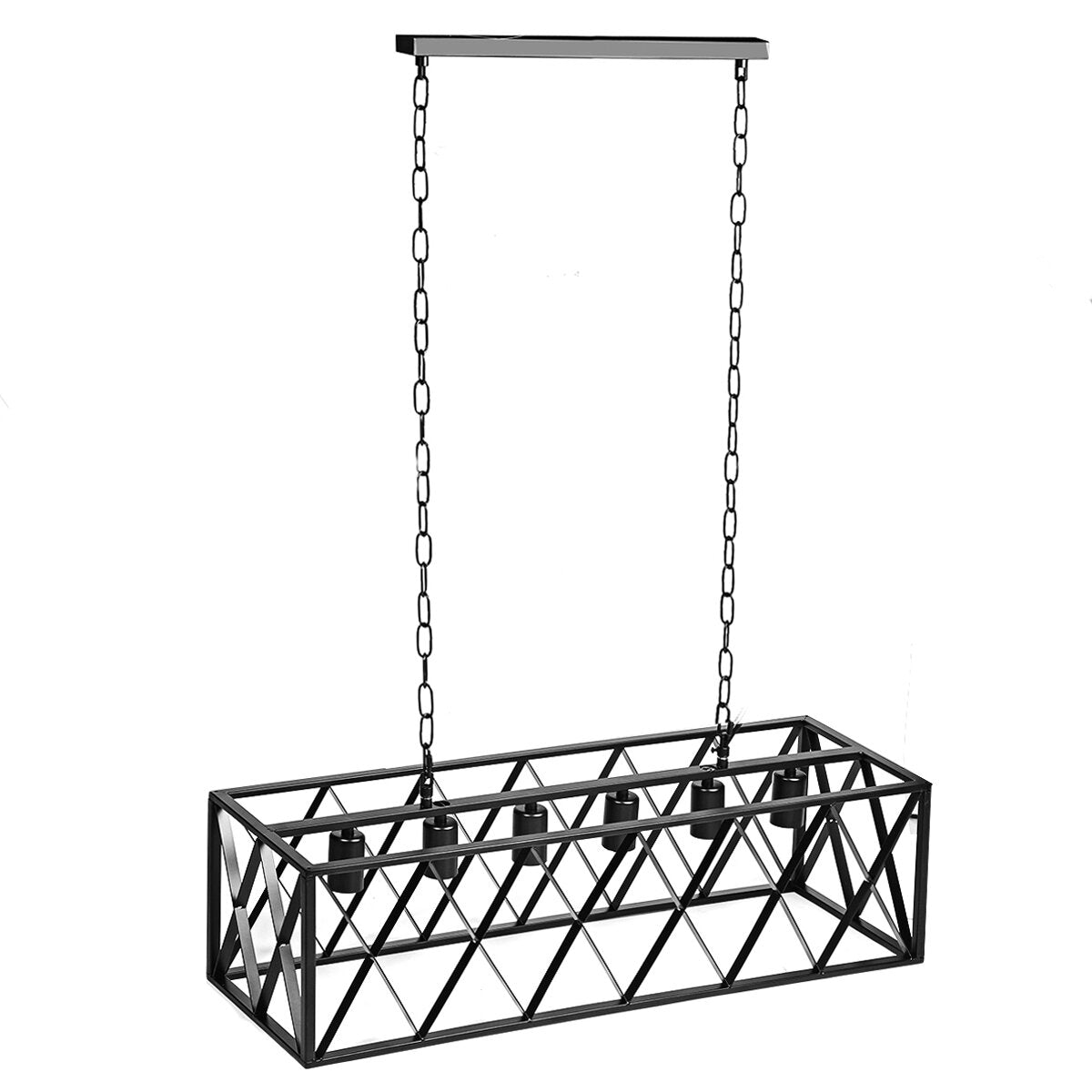 85-265V Industrial Kitchen Pendant 4/6-Light Chandelier Ceiling Lamp Fixture Decor Without Bulb