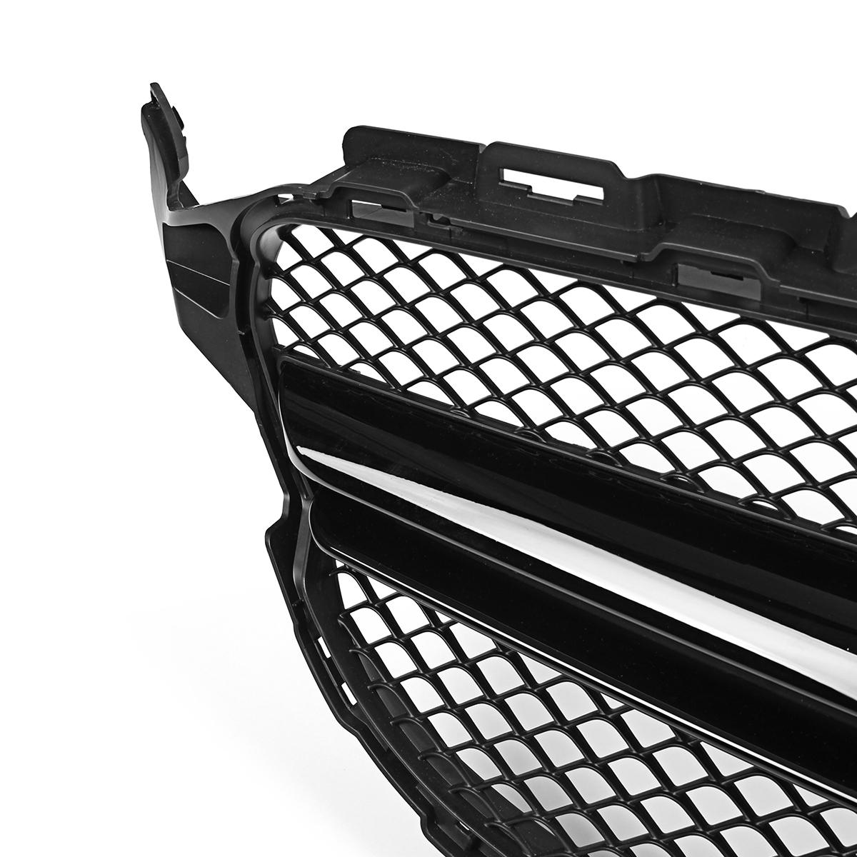 Gloss Black Front Bumper Mesh Grille Grill For Mercedes C-Class