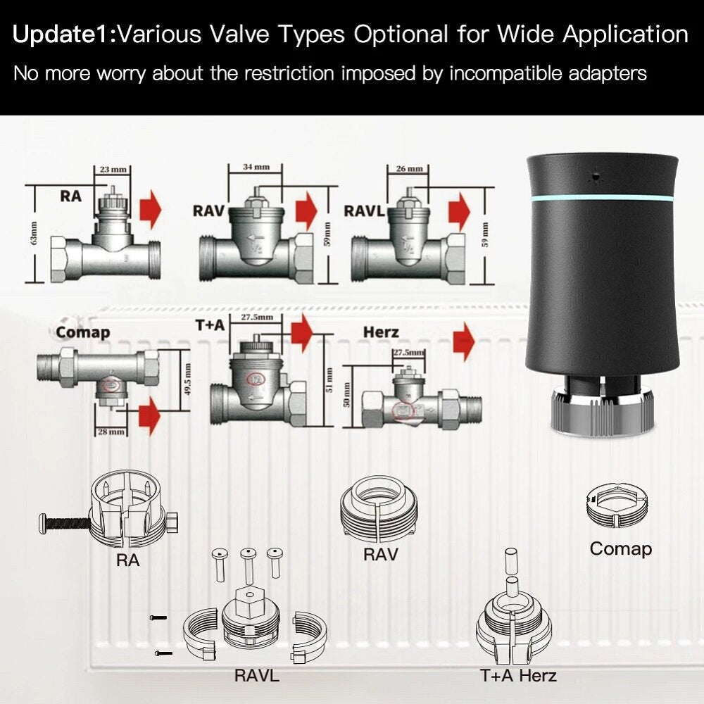 Thermostat Radiator Actuator Valve Smart Programmable TRV Temperature Controller Alexa Voice Control