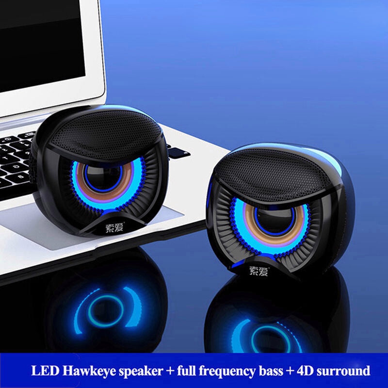 Mini Computer Speaker USB Wired Bluetooth Loudspeakers Speakers 4D Stereo Sound Surround Soundbox for PC Laptop Notebook