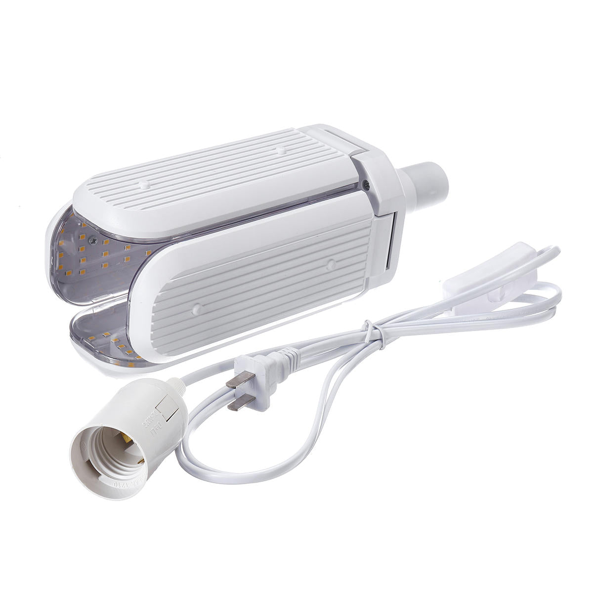 50W 2835 Deformable Full Spectrum Four-Leaf E27 LED Grow Light Bulb With Hanging Lamp Holder Wire AC110-265V