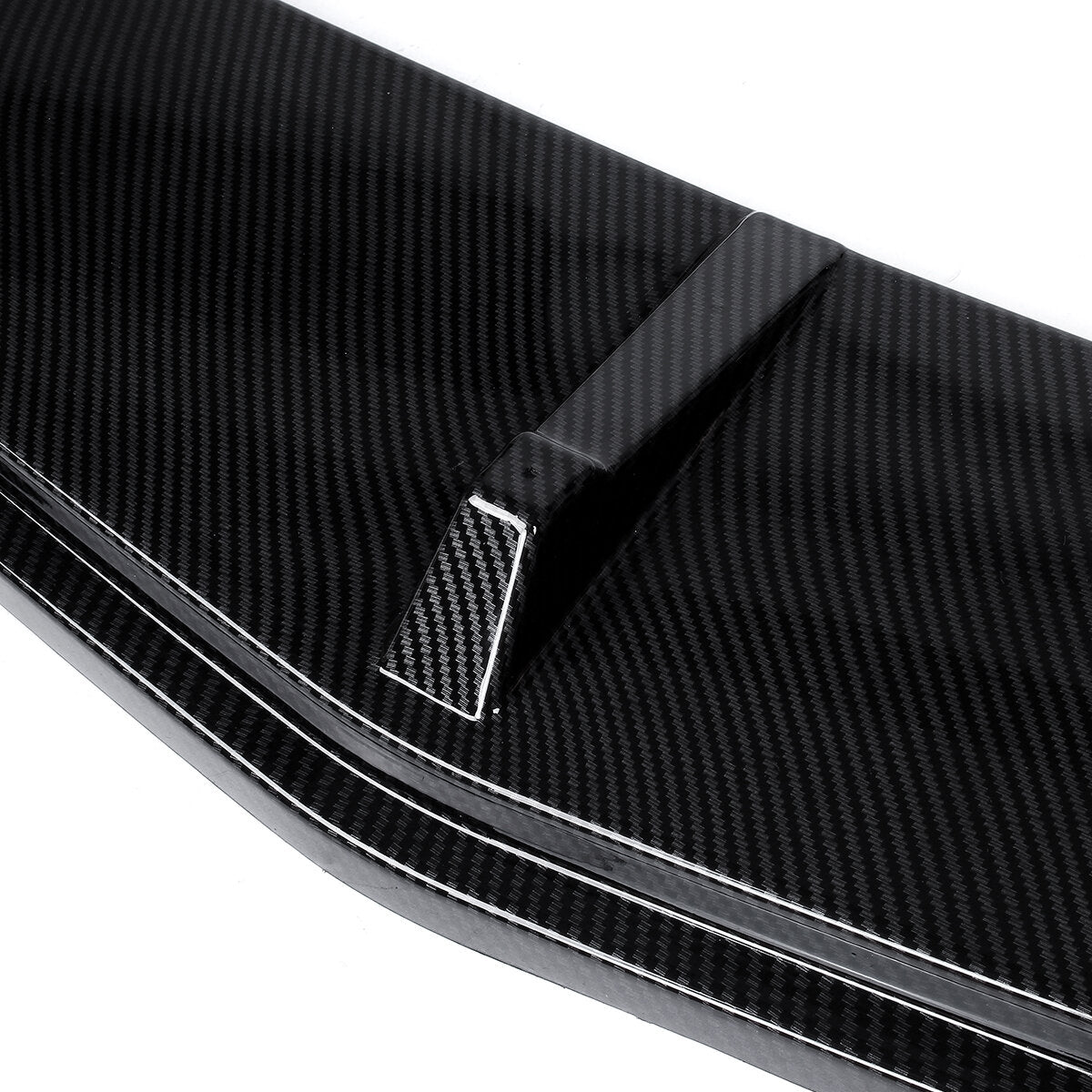 3Pcs Carbon Fiber Look Car Front Bumper Splitter Lip Diffuser Body Kit Spoiler Guard Protection