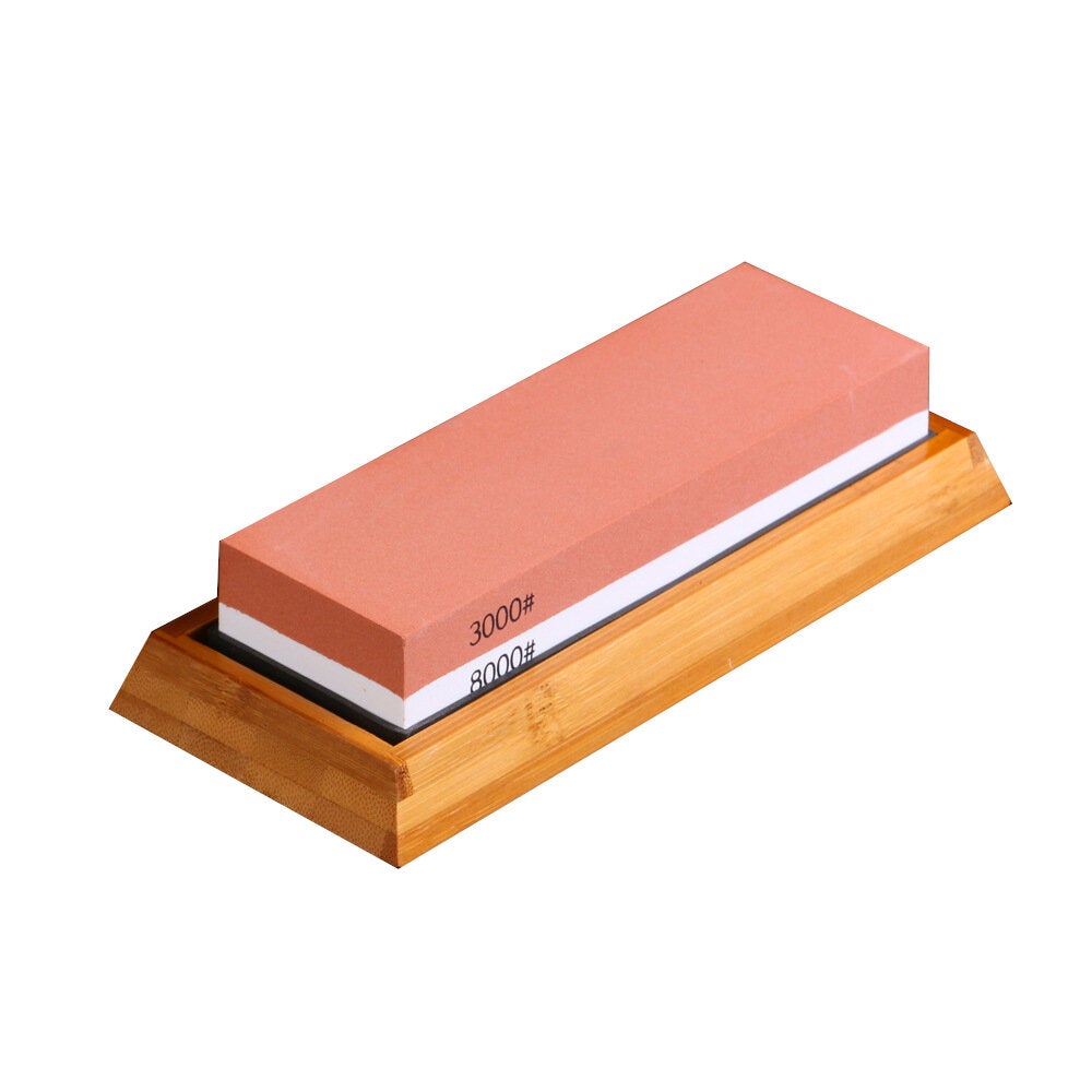 400/1000 3000/8000 Double-Sided Sharpening Stone Whetstone Cutter Holder Aid Swing with Non-Slip Base and Guide