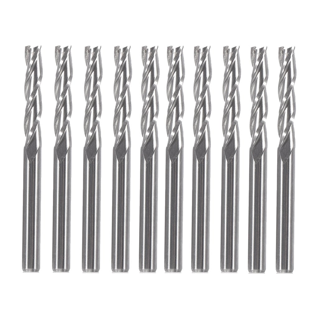10pcs 3 Flutes Milling Cutter 3.175*17mm Carbide End Mill CNC Cutting Tool