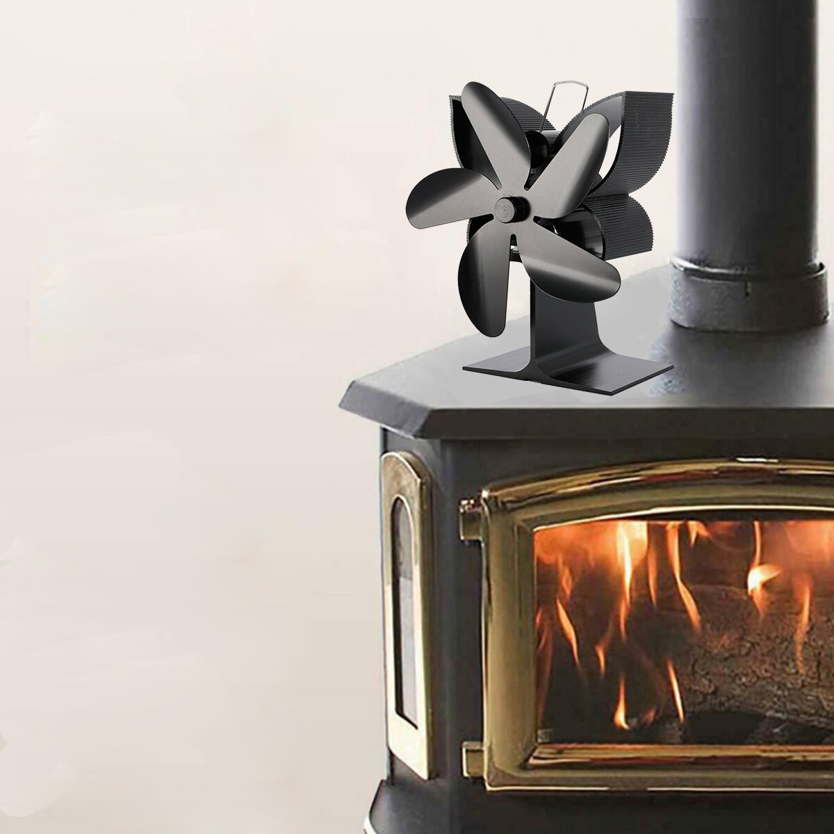 5 Blades Fireplace Fan Stove Fan Heated Fan Heat Powered Eco Fan Low Noise