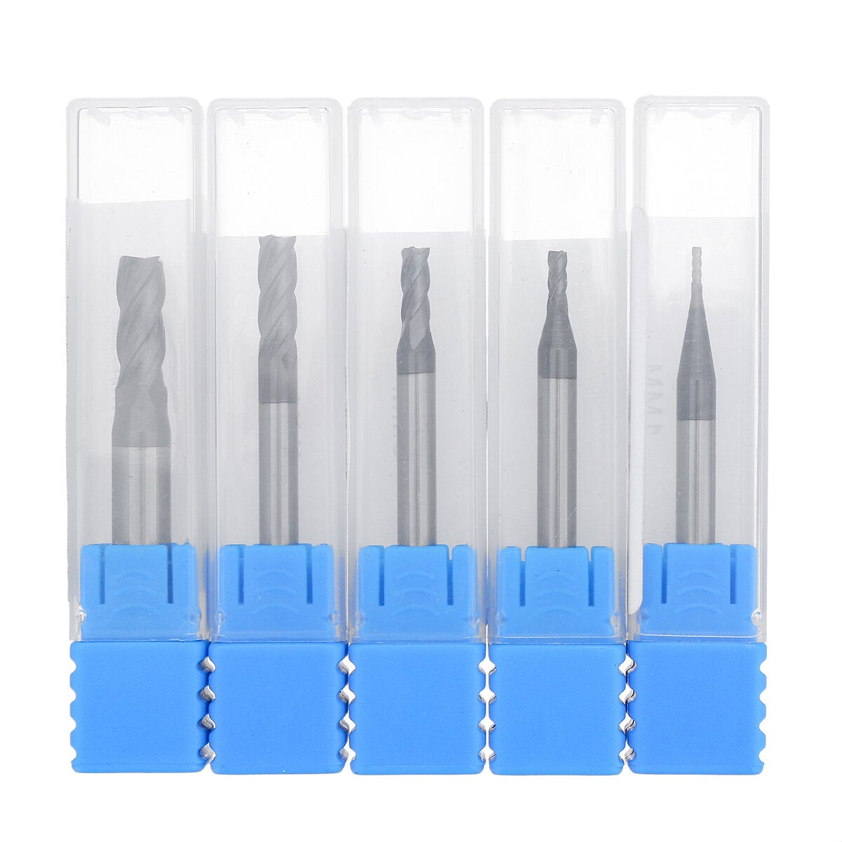 5pcs 1-5mm Solid Carbide Straight End Mill 4 Flute Milling Cutter CNC Tool Black