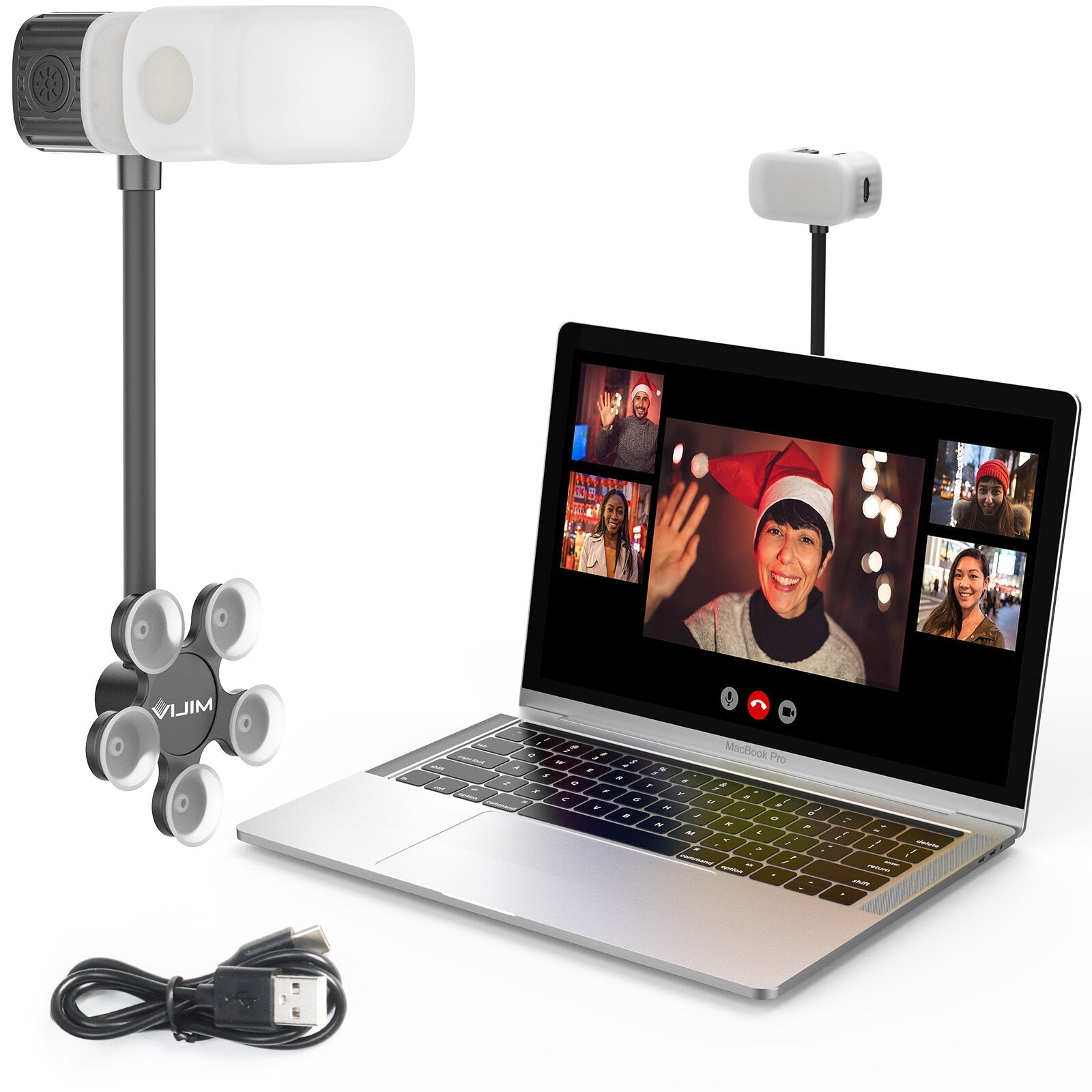 Adjustable LED Video Light Lamp with Suction Cup for Laptop Tablet Conference Selfie Youtube