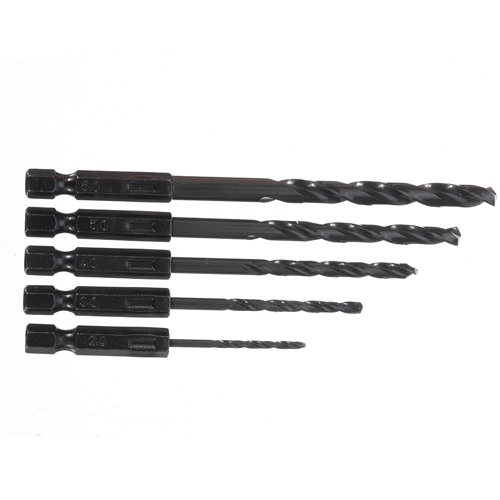 18PCS Screwdriver Drill Bit Set 5PCS 2-6mm Twist Drill Bit 12PCS Phillips Torx Square Screwdriver Bit and Quick Change Extension Rod with Box
