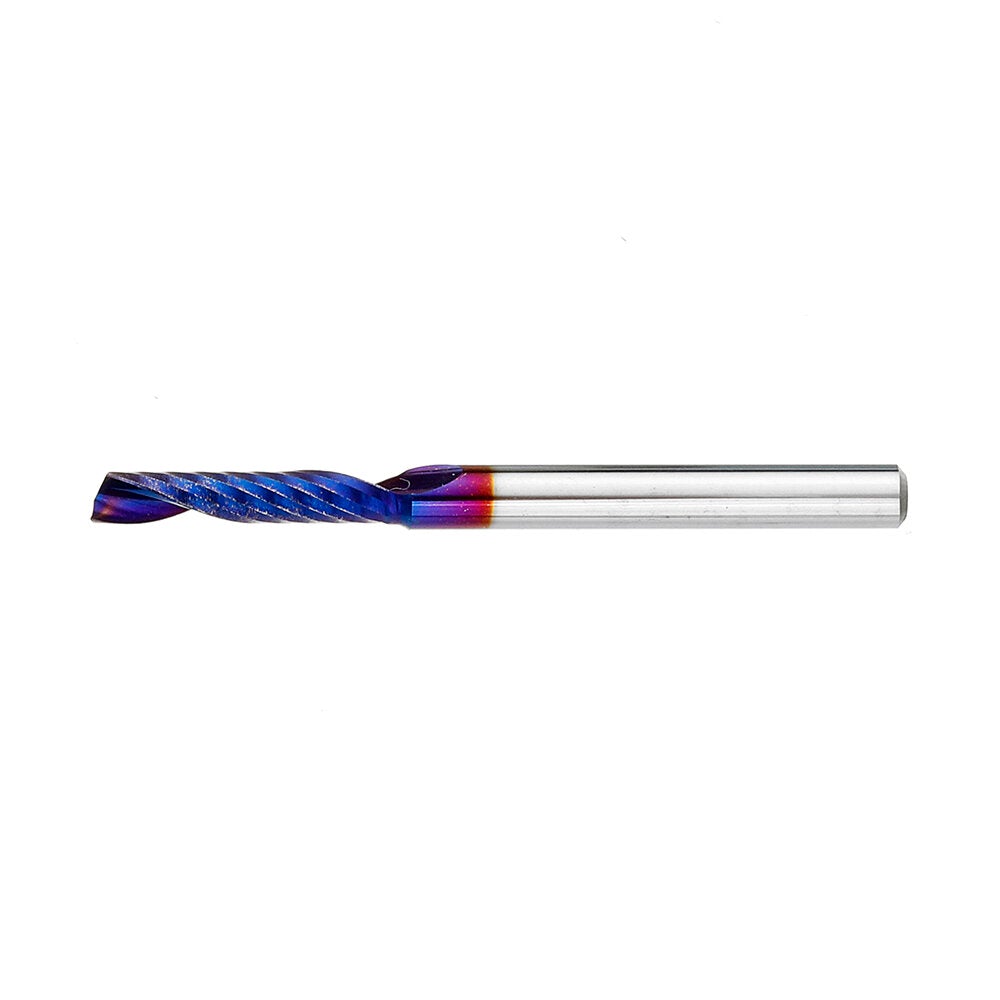 10pcs 3.175 Shank 2.5mm Blue Coated Single Flute End Mill Tungsten Carbide Spiral CNC Milling Cutter