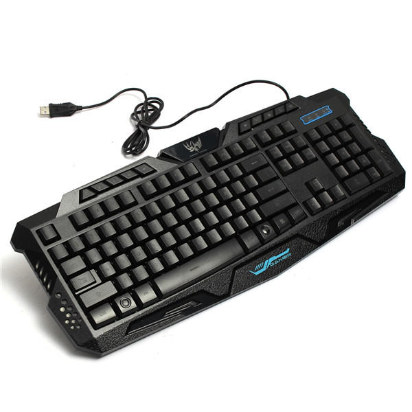 USB 3 Colors LED Backlit Wired Gaming Keyboard