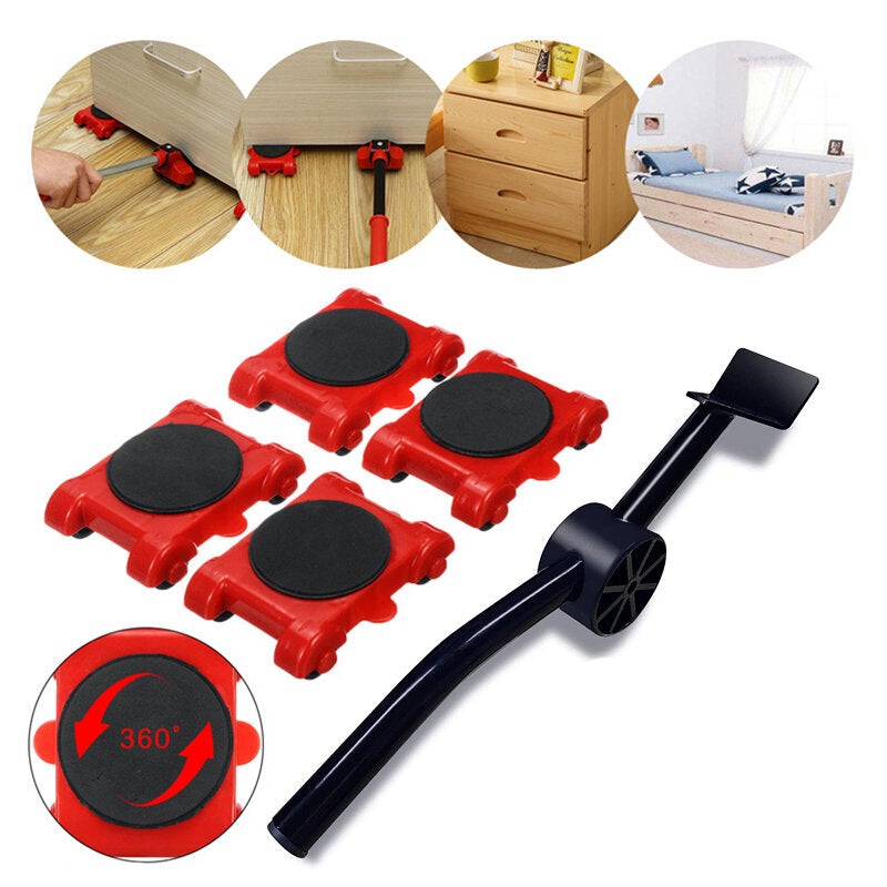 5Pcs Triangle Wheel Mobile Mover Universal Pulley Base Heavy Object Handling Artifact Tool