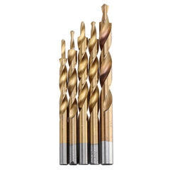 5Pcs Titanium Coating Twist Step Drill Bits for Manual Pocket Hole Jig Master System Tool