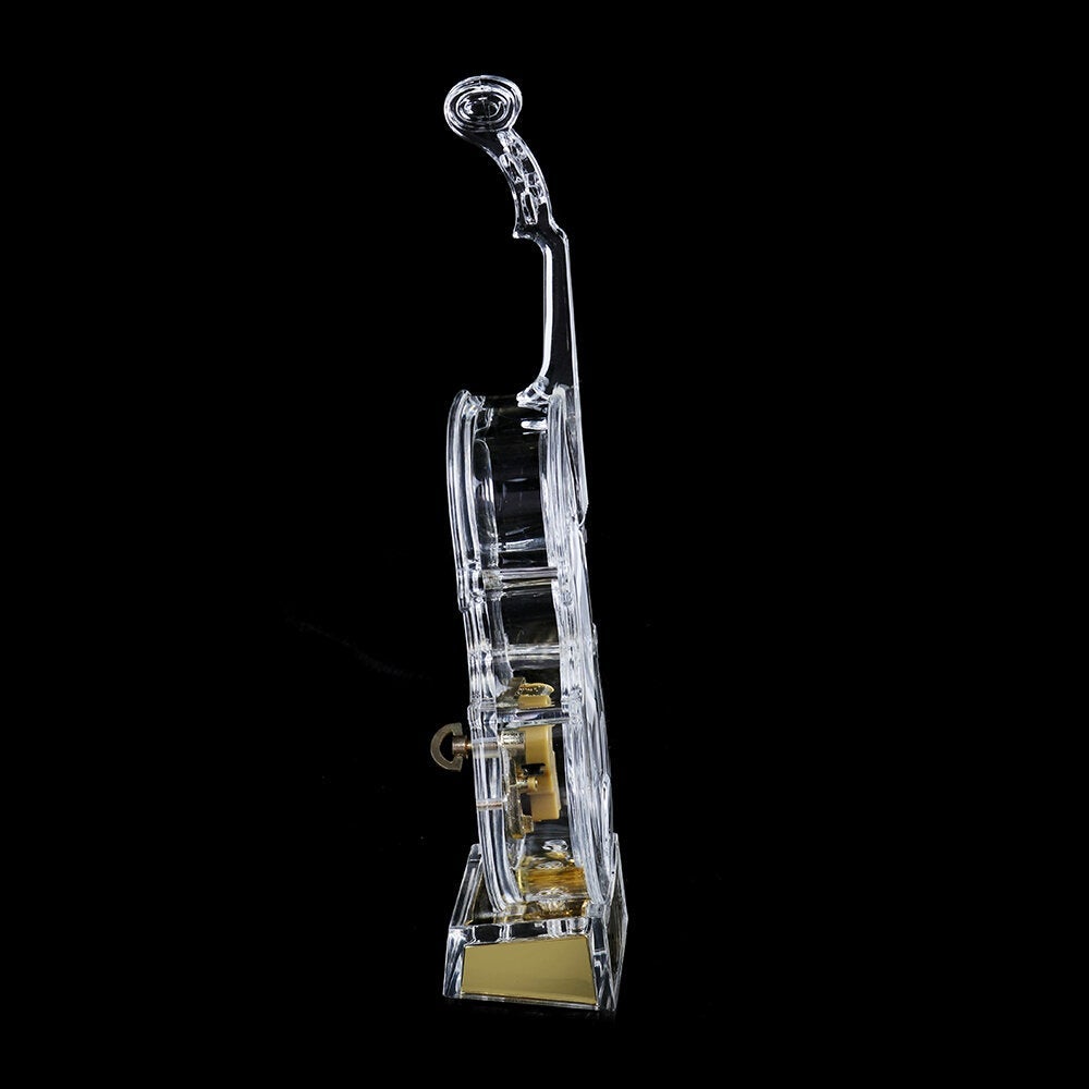 Mechanical Wind-up Violin Shape Music Box Home Decoration Birthday Gifts