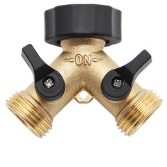 3/4 Inch 2 Way Brass Hose Faucet Manifold Garden Tap Splitter Water Segregator Pipe Divider Switcher Control Shut Off Valve Y-Type Ball