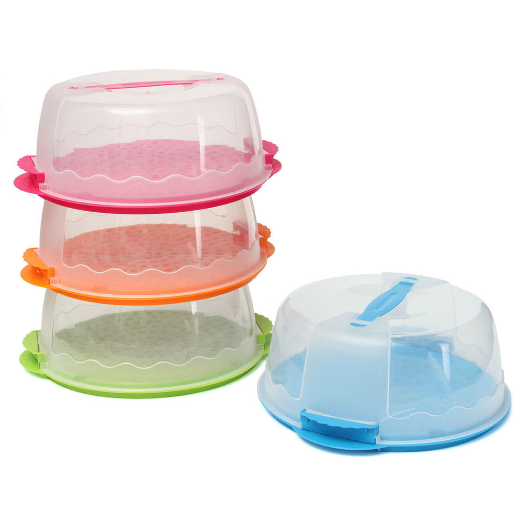 Portable Locking Cake Caddy Pretension Tub Cupcake Carrier Kitchen Storage Container