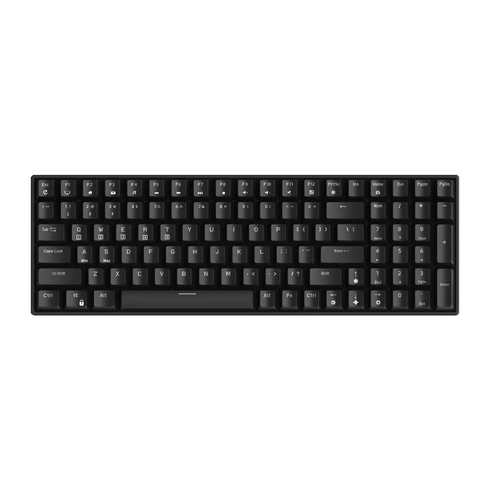 Bluetooth 2.4G Wired Mechanical Gaming Keyboard 100 Keys Three Mode With Hot Swappable Switch