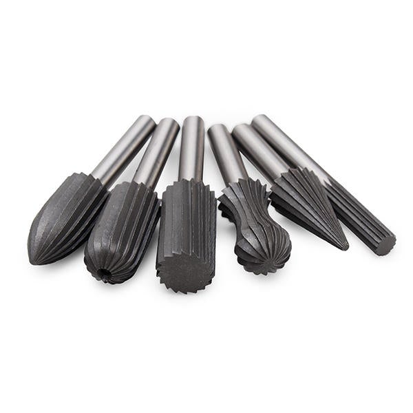 6pcs 6mm Shank Bearing Steel Engraving Grinding Bit Rotary Bur File Rasp Bit For Rotary Tools
