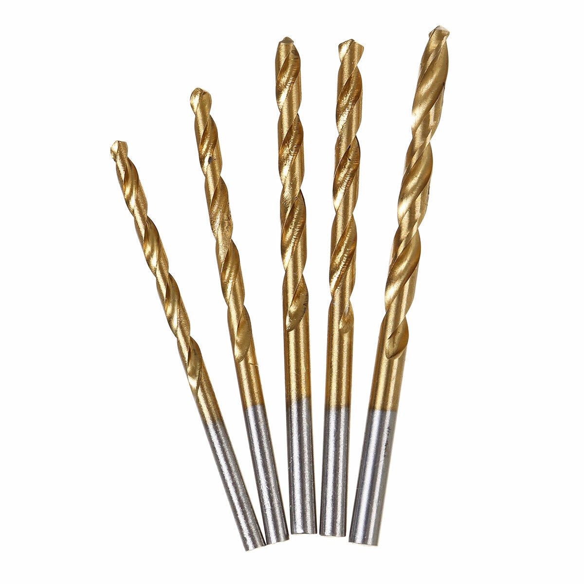 60Pcs Drill Bit Titanium Coated Metal HSS Twist Steel Brick Set Tools