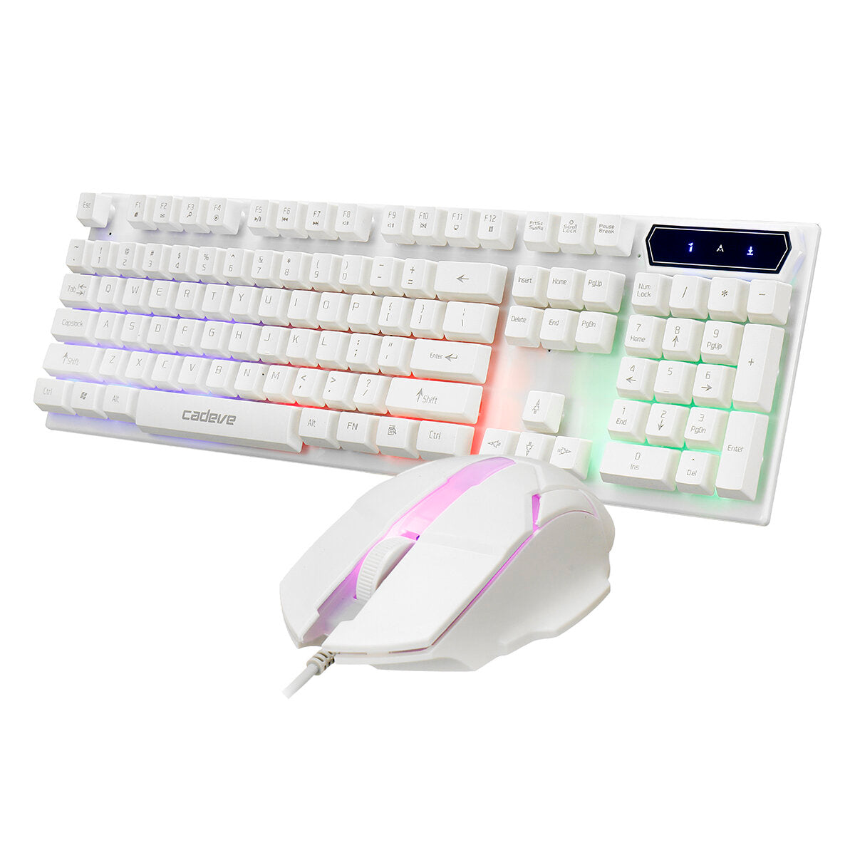 Wired Keyboard & Mouse Set 104 Keys USB Wired Light Transmitting Keyboard Ergonomic Mouse RGB Rainbow Backlit Gaming Keyboard Mouse Combo