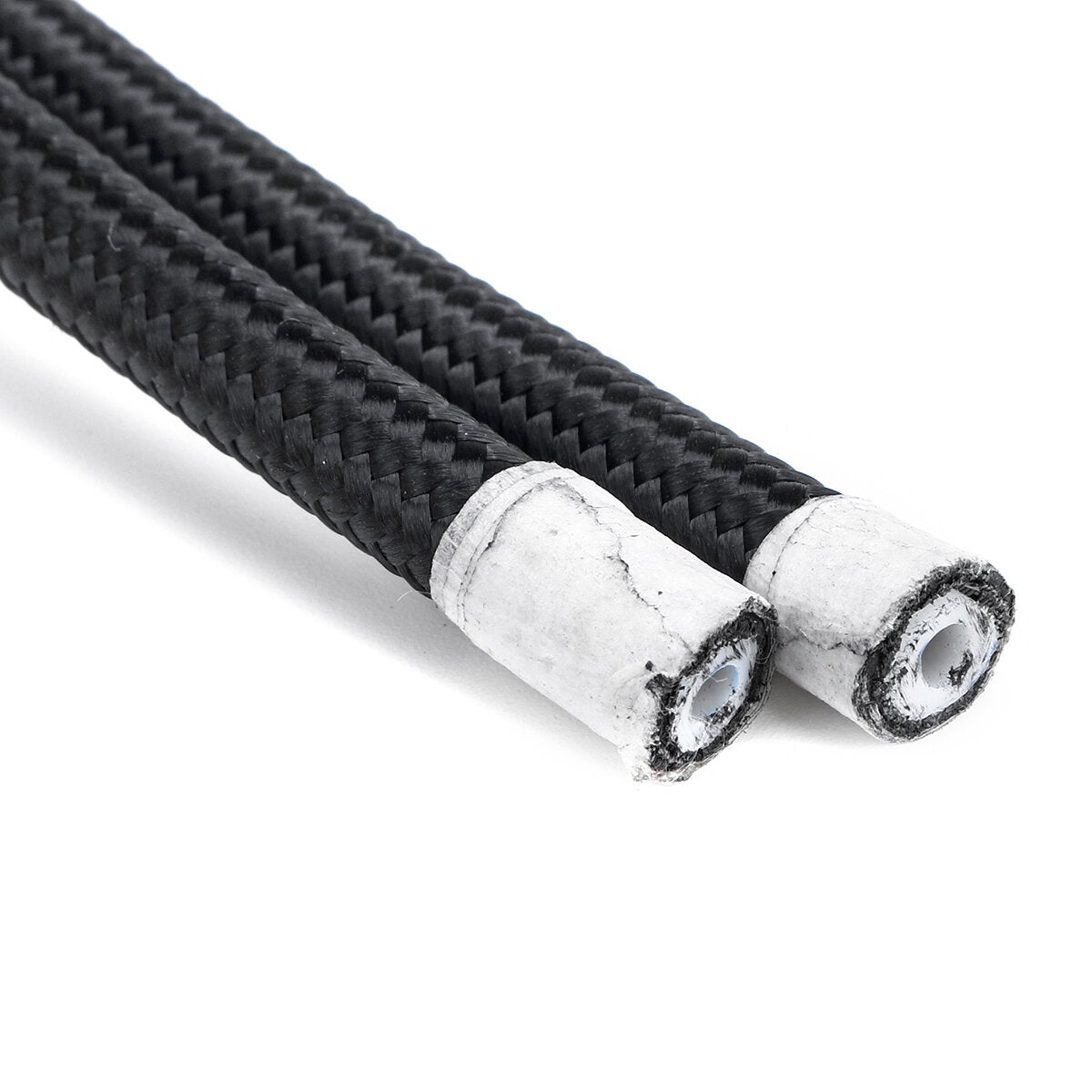 3FT Fuel Hose Oil Gas Line Pipe PTFE Nylon Stainless Steel Hose