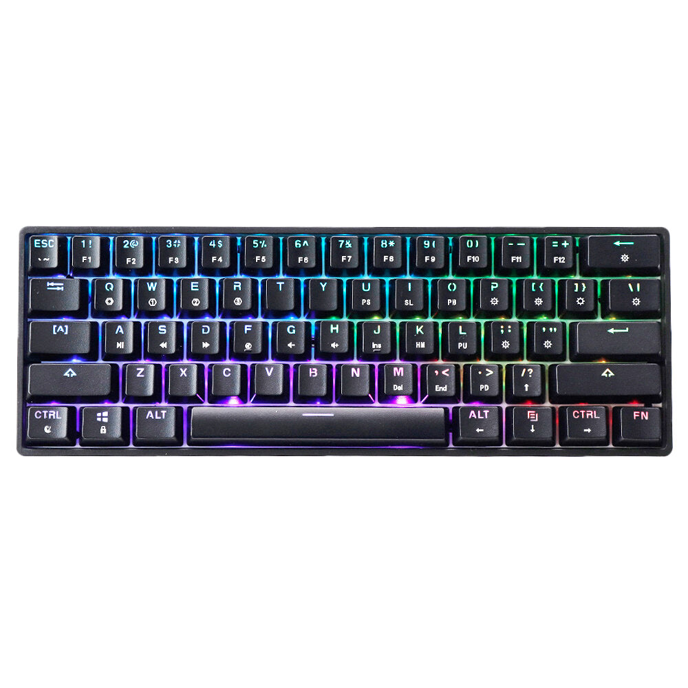 Mechanical Keyboard 61 Keys Hot Swappable Gateron Optical Switch RGB Type-C Wired Programmable 60% Layout Gaming Keyboard