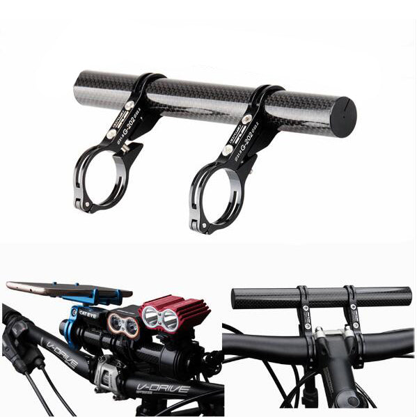 Carbon Fiber Al Bike Bicycle Extended Handlebar Extension Light Lamp Computer Phone Mount Bracket Stand Holder