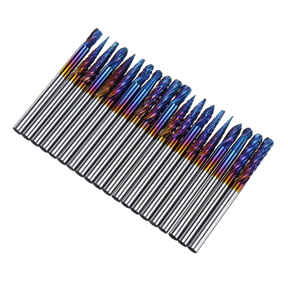 20pcs 3x3mm NACO Blue Coating Burrs Rotary File Tungsten Carbide Router Rasps