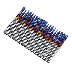 20pcs 3x3mm NACO Blue Coating Burrs Rotary File Tungsten Carbide Router Rasps