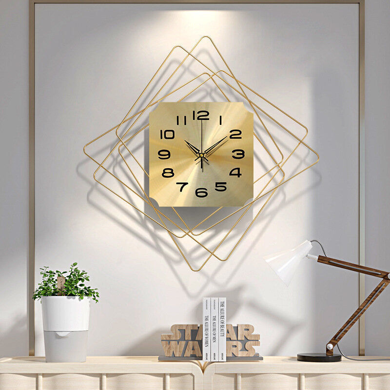50CM Nordic Minimalist Clock Light Luxury Wall Clock Bedroom Living Room Household Metal Silent Wall Hanging Clock
