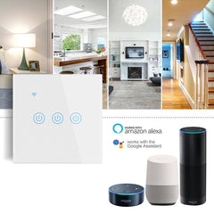 Single Fire Shared Smart Touch Switch Wall Panel Lamp Control Work with Alexa Google Home,220-240V
