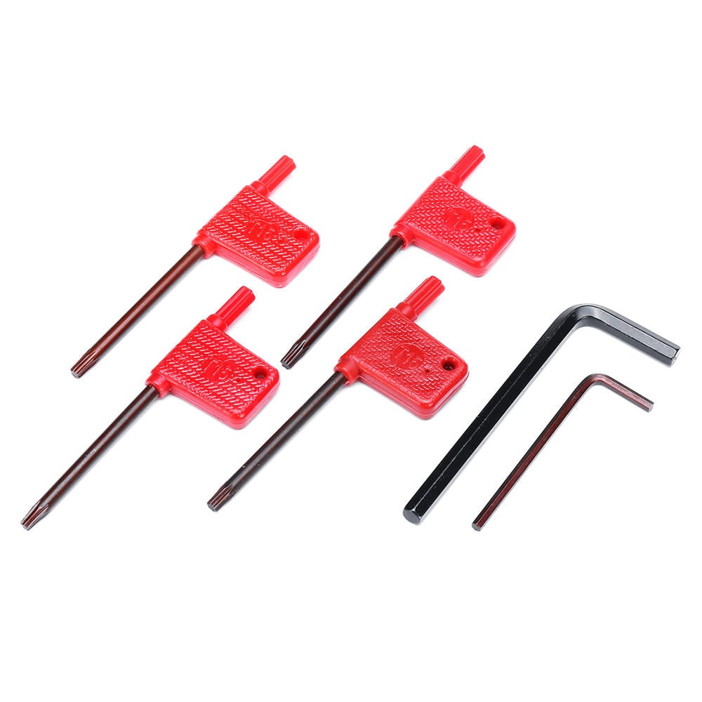 5pcs 16mm Shank Lathe Turning Tool Holder Boring Bar CNC Tools Set with Carbide Inserts and Wrenches