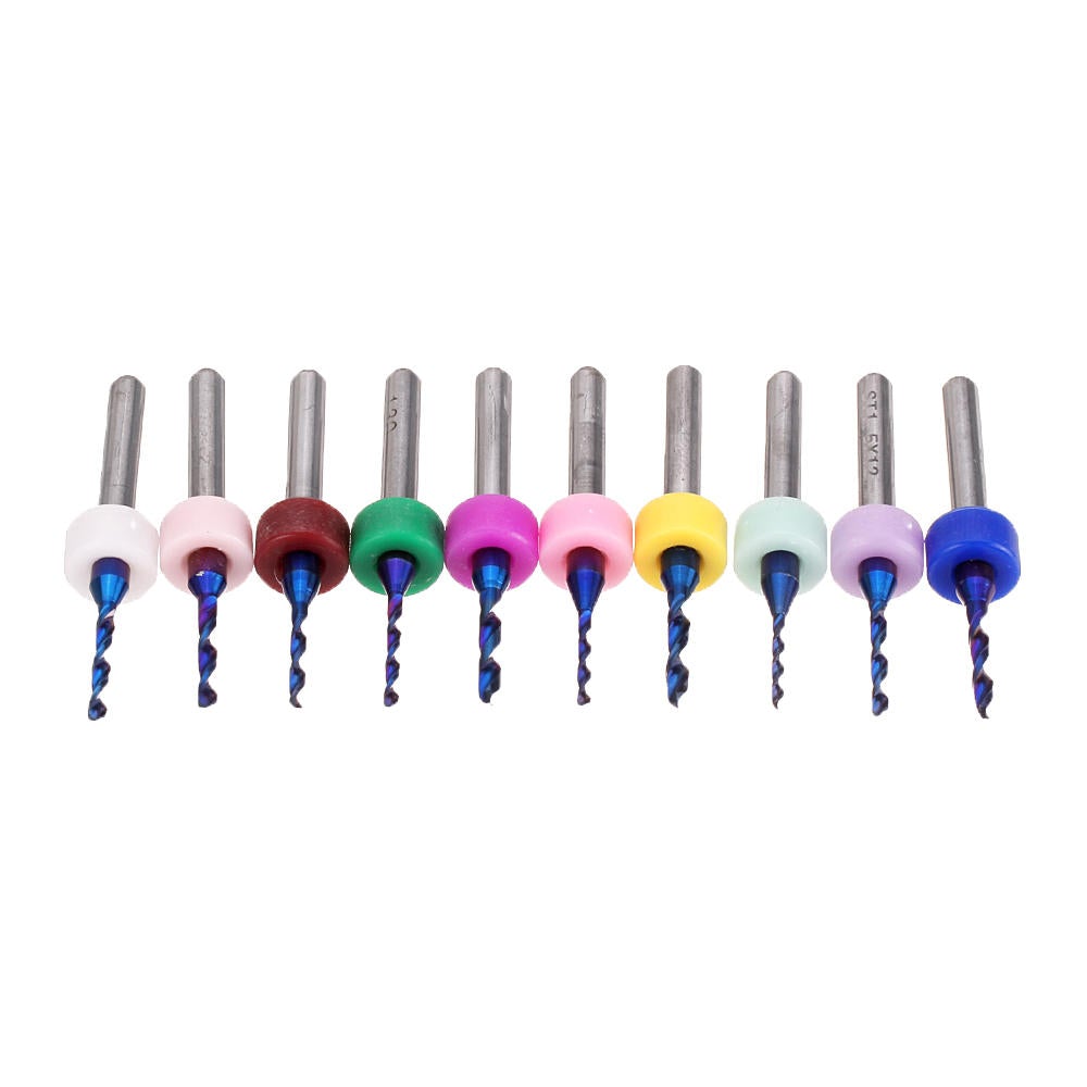 10pcs Upgrade 0.1-2mm Blue NACO Coating PCBCNC Drill Bit for Circuit Boards PCB Drill Bit