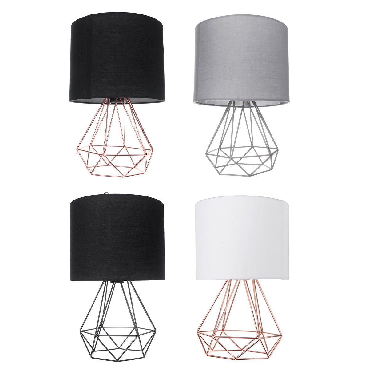 Hollowed Out Modern Living-room Bedroom Bedside Table Lamp Desk Lamp With Shade