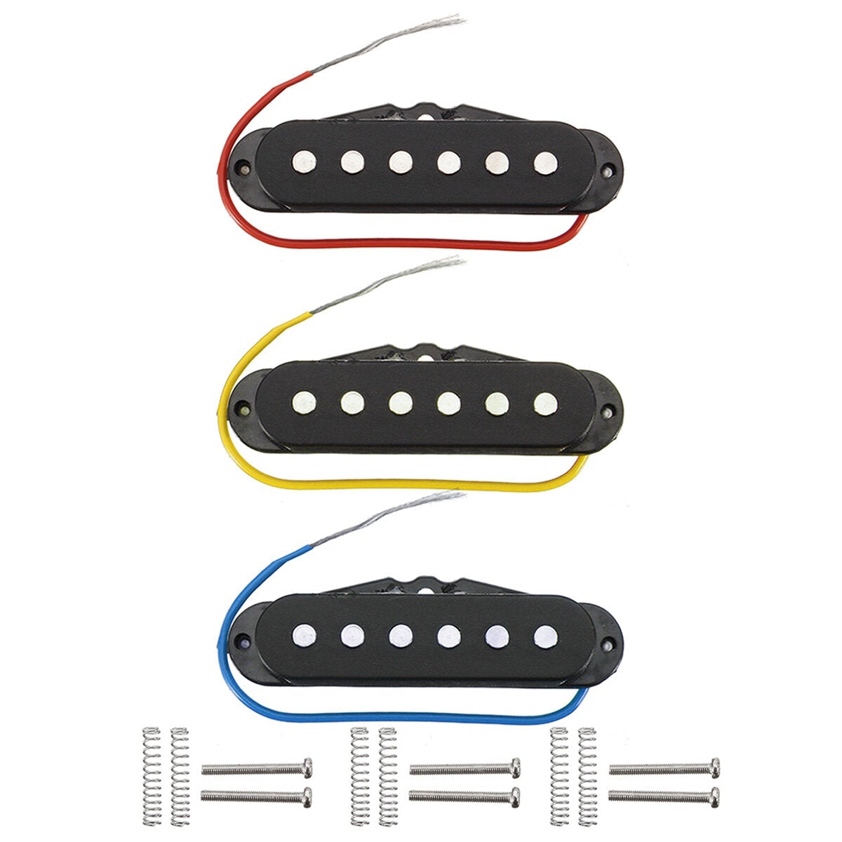 3Pcs Ceramic Magnets Magnetic Single Coil Harmonious Sound Pickup For 6 Strings Electric Guitar Neck/Middle/Bridge Pickup