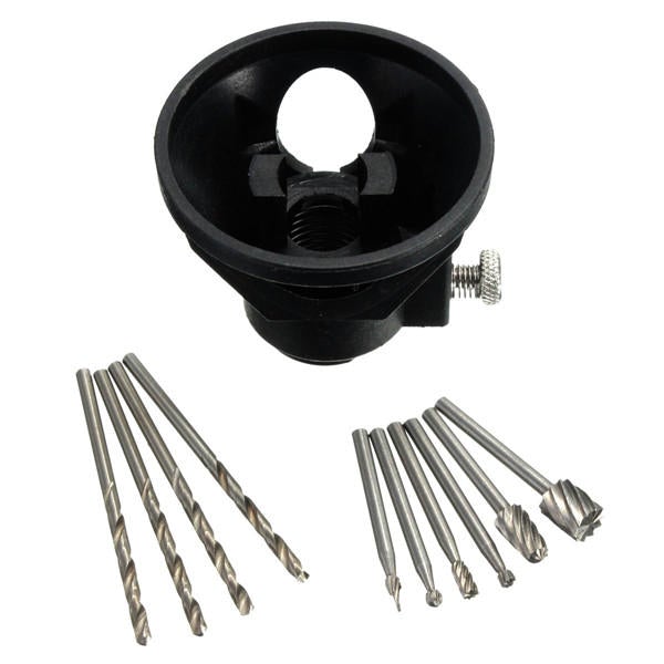 Drill Carving Locator 4pcs 3mm Twist Drills and 6pcs Wood Milling Burrs For Rotary Tools